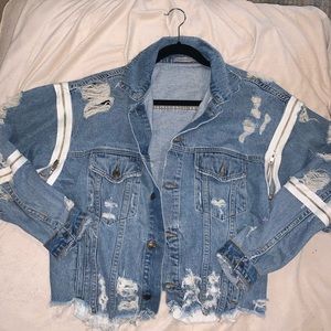 LF oversized denim jacket with zipper detailing